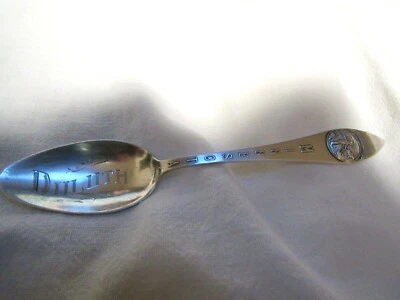 Antique Sterling Souvenir Teaspoon Duluth Minnesota State Seal - Image 1 of 4