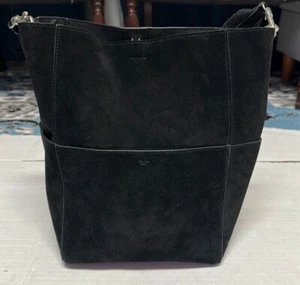 Black Suede Celine Sangle Medium Tote Bag - Picture 1 of 7