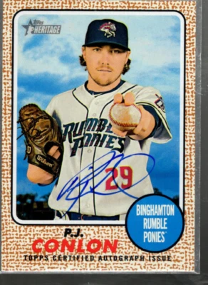 B3776- 2017 Topps Heritage Minors Real One Autographs #ROAPC P.J. Conlon Auto - Image 1 of 2