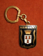Porte-clés joli & Ancien métal émaillé Armoiries KERSAINT - Augis Lyon doré