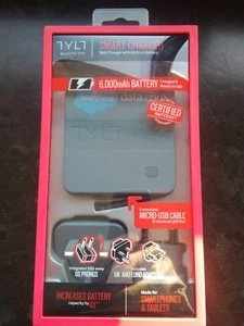 Tylt Smart Charger Wall Charger with Built In Battery 6,000 mAh Lightning Cable - Picture 1 of 2