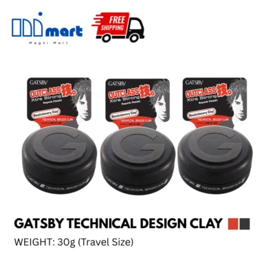 3 x Gatsby Technical Design Hair Clay 30g KOSTENLOSER VERSAND - Bild 1 von 3