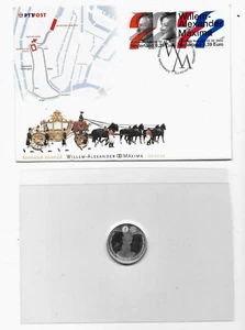 NETHERLANDS 10 EURO 2002 Silver, Royal Wedding Numismatic Cover With Stamps. B15 - Picture 1 of 4