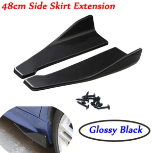 2X Car Bumper Deflector Spoiler Splitter Diffuser Side Skirts Extension Rear Lip - Picture 1 of 10