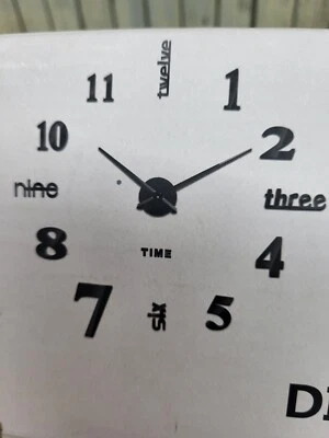 Modern 3D DIY Large Number Mirror Wall Sticker Big Watch Art Clock Home Decor - Image 1 of 3