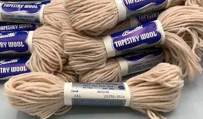 Lote 17 novelos Bucilla tapeçaria fio de lã cor 081 lote 25290-201A 40 YD VINTAGE - Imagem 1 de 3