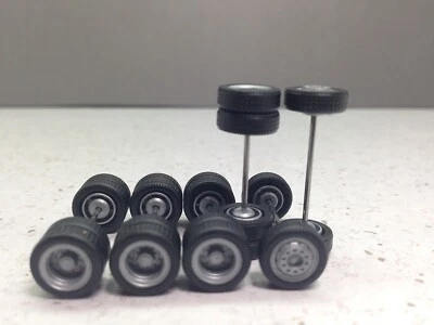 HO 1:87 Promotex # 5448 Low Profile Tractor Tires 2 front, 4 rear duals - 10.3mm - Image 1 of 2