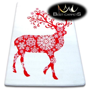 CHRISTMAS RUGS 'XMAS' CARPETS X-Mas Tree Carpet Raindeer Santa Claus Snow Stars - Picture 1 of 1