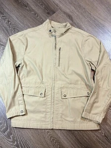 Volcom Jacket Men Large Beige Canvas Hiking Outdoor Cotton Bomber Surf - Picture 1 of 8