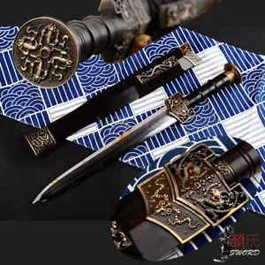 Espada china endurecida templada de arcilla de alto nivel dinastía Han Jian acero plegado - Imagen 1 de 12
