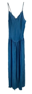 JcPenney Negligee Nightgown Long Strappy  Bottom Teal Size M 12/14 Vtg - Picture 1 of 10