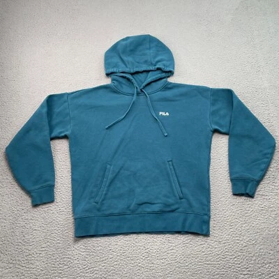 Sudadera Fila Mujer L Azul Suave Sudadera con Capucha Cordón Clásica Bordada Logo Foto 1 de 4