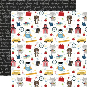 2 Hojas de Papel Echo Park REGLAS ESCOLARES 12x12 Libro de recortes Cartas - DÍA ESCOLAR - Imagen 1 de 1