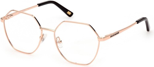 Skechers SE2195 028 Rose Gold Hexagonal Optical Eyeglasses Metal Frame 52 17 140