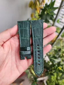 27/22 MM Green Genuine Leather Skin Watch Strap Band FOR PM- Real Leather - Picture 1 of 10