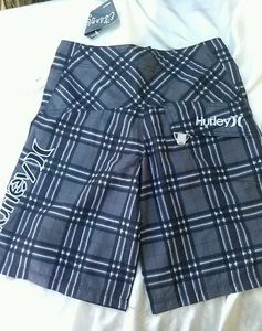 NWT Boys Gray Logo Swim Trunks Board Shorts HURLEY Size 16 - Picture 1 of 4