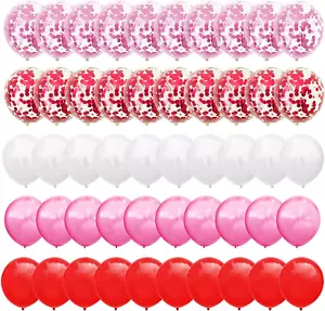 Valentines Day 50PCS 12 Inches Latex Balloons Confetti Balloons Set Party Decora - Picture 1 of 11