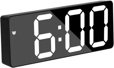 Bedside Digital Alarm Clock Large LED Electronic Snooze Temperature Date 12/24H - Image 1 of 4