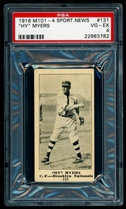 ⚾️ 1916 M101-4 Sporting News - Hy Myers - Brooklyn Dodgers - PSA 4 VG-EX Rare - Picture 1 of 3