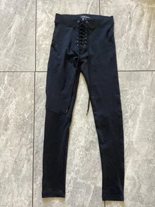 David Lerner Revolve Tie Up Black Leggings XS - Picture 1 of 4