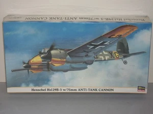 Hasegawa 1/48 Scale Henschel Hs 129B-3 w/75mm Anti-Tank Cannon - Factory Sealed - Bild 1 von 1
