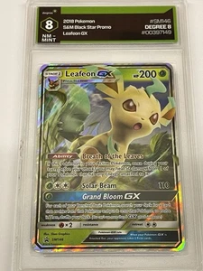 2018 POKEMON SM BLACK STAR PROMO EVOLUTION CELEBRATION TIN LEAFEON GX GRADE 8 - Picture 1 of 2