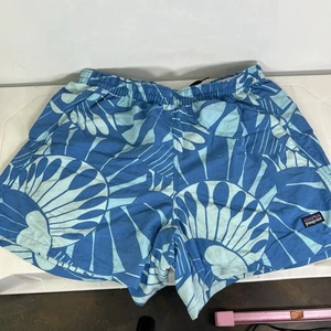 Patagonia Women’s  Shorts Size Medium Blue Tropical Drawstring - Picture 1 of 4