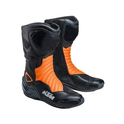 KTM Hombres Motocicleta Motociclista Cuero de Vaca Botas de Carreras Motocicleta Botas de Cuero Foto 1 de 2