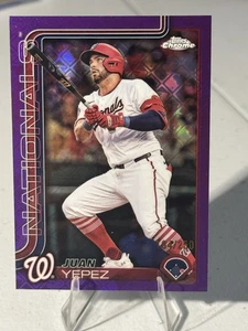 2025 Topps Chrome Logofractor Juan Yepez /250 Purple Logofractor Nationals - Picture 1 of 2