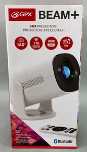 GPX BEAM+ HD Projector, 1280 X 720 Resolution, 110 ANSI Lumens, Bluetooth - Picture 1 of 5