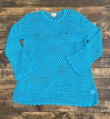 Usado en Excelente Condición Show Me Your MuMu Mujer M Paula Pullover Turquesa Crochet Vestido Cubrir Foto 1 de 4