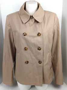 Chaqueta de chaquetón Tommy Hilfiger para mujer color tostado forrado mezcla de algodón doble pecho XL - Imagen 1 de 17