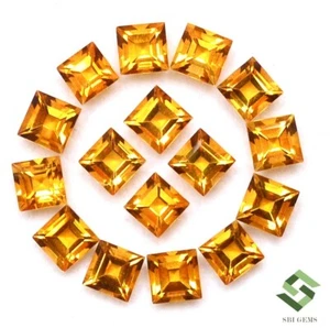Natural Citrine Square Cut 5x5 mm Lot 17 Pcs 11.33 CTS Untreated Loose Gemstones - Picture 1 of 5