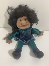 Folkmanis 12" Rare Woman Lady Black Hair Doll Plush Puppet