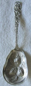 Rose Stieff Sterlingsilber große Beere Servierlöffel 8 1/8" - Bild 1 von 2