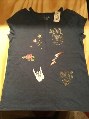 Camiseta fuerte The Children’s Place Girl talla 10-12 con hombros recortados  Foto 1 de 4