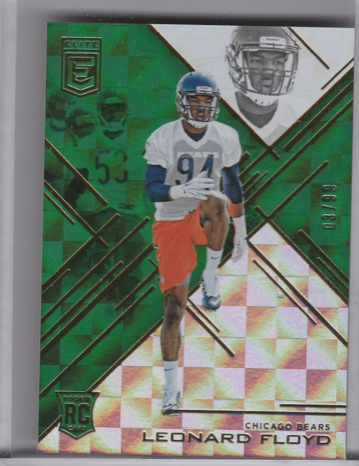 2016 PANINI ELITE #105 LEONARD FLOYD ROOKIE RC GREEN CHICAGO BEARS 3/99 0246 - Image 1 of 1