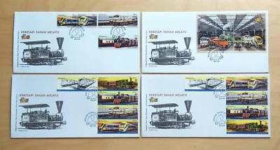2010 Malaysia Trains Railway KTM 125 Years, Stamp 4v + Booklet 10v + MS on 4 FDC - Image 1 of 2