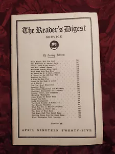 Reader's Digest April 1925 Thomas A. Edison H.G. Wells B C Forbes Bruce Barton - Bild 1 von 1