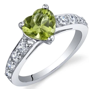 1.25 cts Genuine Peridot Ring in Sterling Silver Sizes 5-9 - Picture 1 of 2
