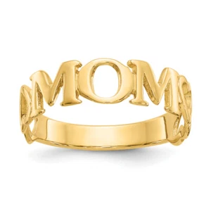 10K Yellow Gold Mom Ring - Picture 1 of 77