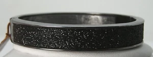 Unworn w/tag Anna & Ava Black Gray Glitter Bangle Bracelet Magnetic Closure 1/2" - Picture 1 of 5