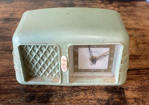 vintage rensie wind up german alarm clock bakelite case works Cover