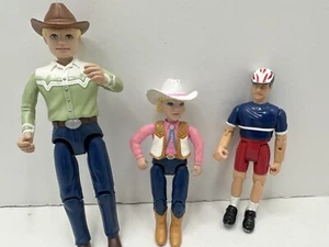Fisher Price Loving Family Dollhouse Doll People Western Riders And Bicycle Guy - Picture 1 of 6