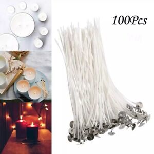 100pcs 6Inch Candle Wicks Pre Waxed Wick Cotton Core 15cm for Candle DIY Making