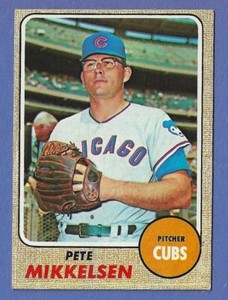 VINTAGE 1968 TOPPS BASEBALL CARD #516 PETE MIKKELSEN CHICAGO CUBS VG-EX