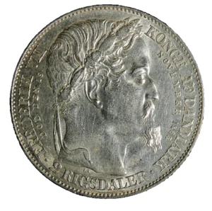 Denmark 2 rigsdaler 1863 Frederik VII Death and Accession of Christian IX - Picture 1 of 2