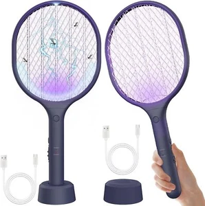 Electric Fly Swatter 2 Pack 3000V Bug Zapper Racket Fly Zapper for Home Kitchen - Picture 1 of 9