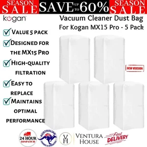 Kogan MX15 Pro Cordless Stick Vacuum Cleaner Dust Bag Air Filtration Pack of 5 - Picture 1 of 12