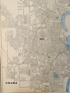 Omaha Nebraska City Map 1903 Colored Lithograph 11 1/4" x 14 1/2" USA - Picture 1 of 7